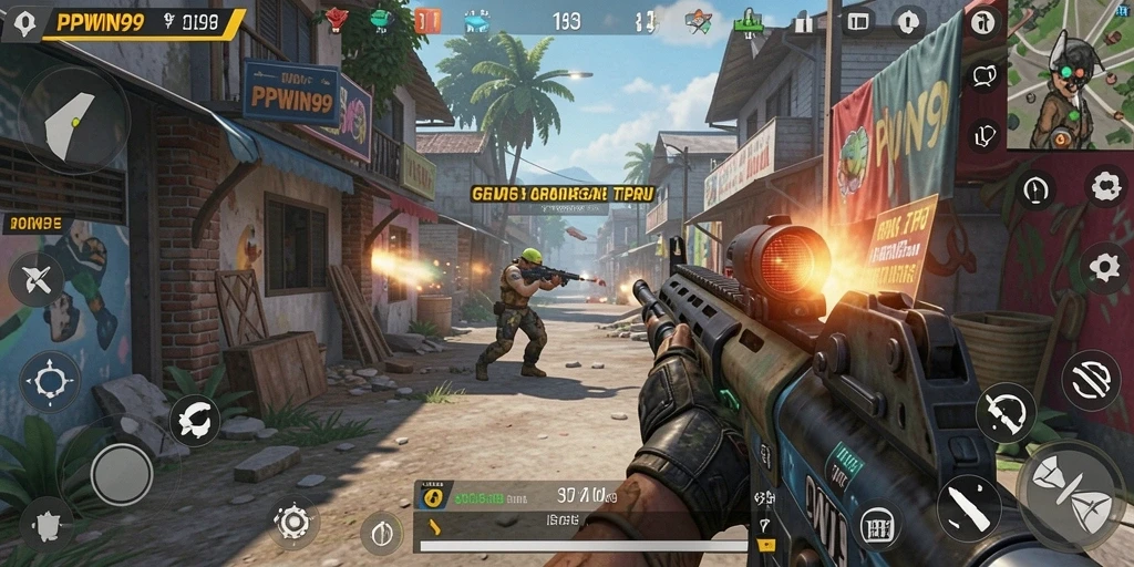 Tampilan seru dari gameplay PPWIN99 yang penuh aksi TPS.