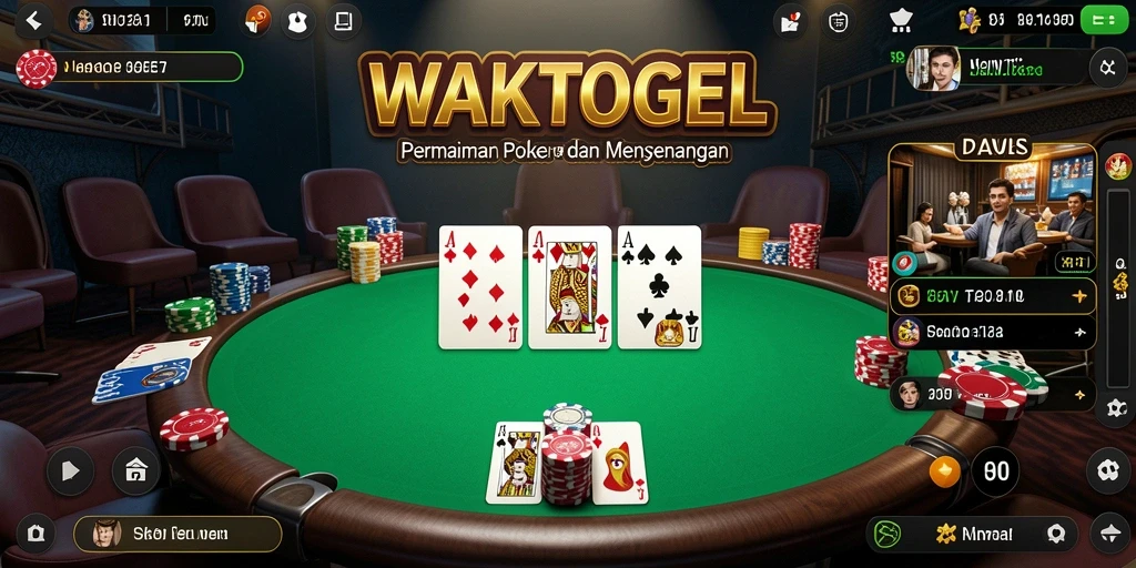 Tampilan gameplay Poker yang seru dan interaktif dari WAKTOGEL.